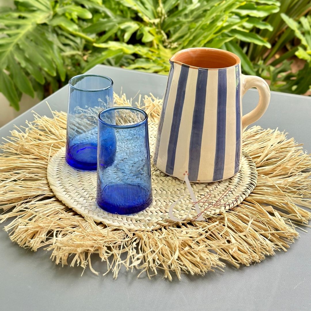 Carafe rayée bleu - Ajbir