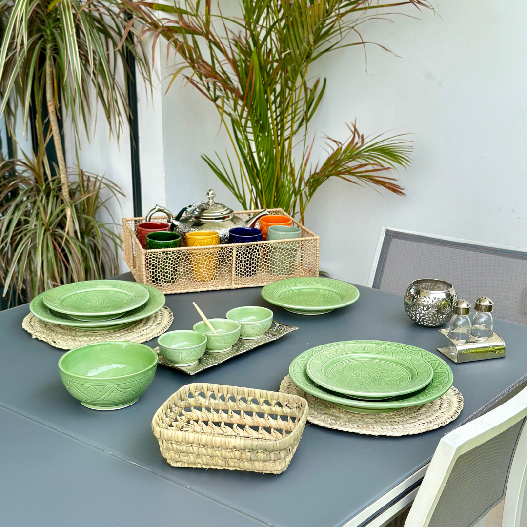 Assiette Tizwelt vert - Ajbir