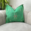 Housse de coussin Sabra (soie de cactus) vert - Ajbir