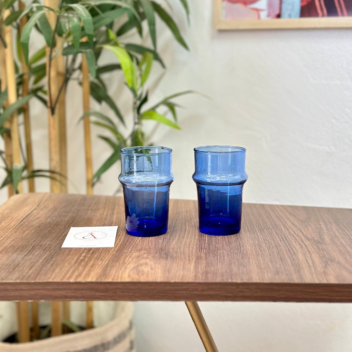 Set de 2 verres à thé beldi bleu 9cm