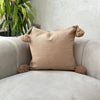 Housse de Coussin à pompons 45cmx45cm Beige - Ajbir