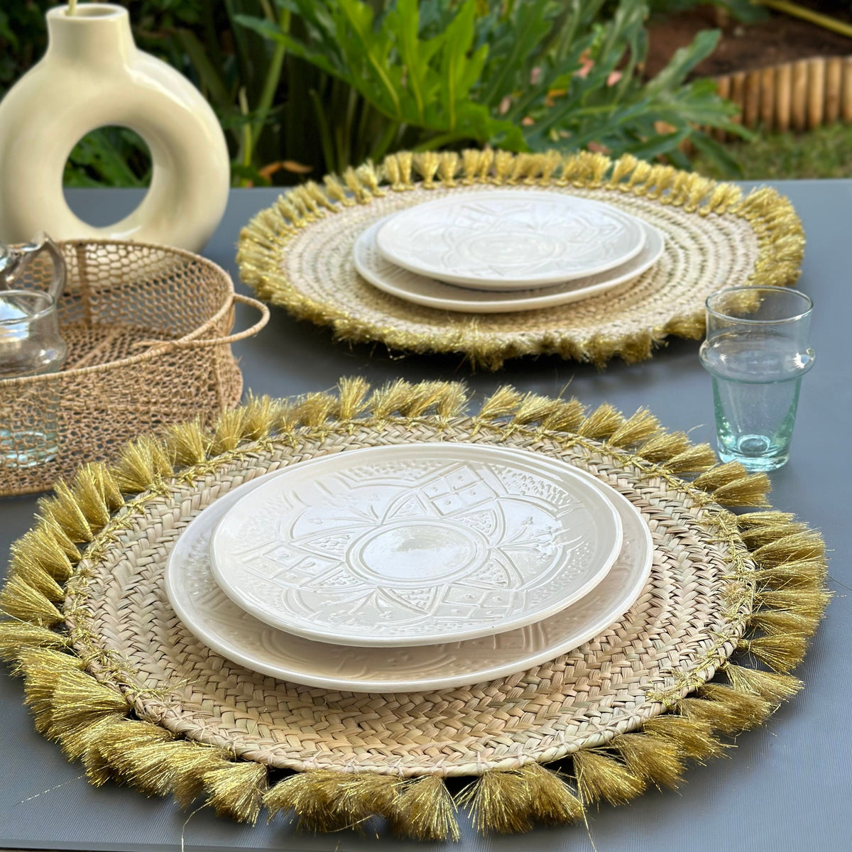 Assiette Tizwelt blanche - Ajbir
