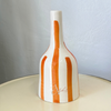 Vase bouteille orange rayé - Ajbir