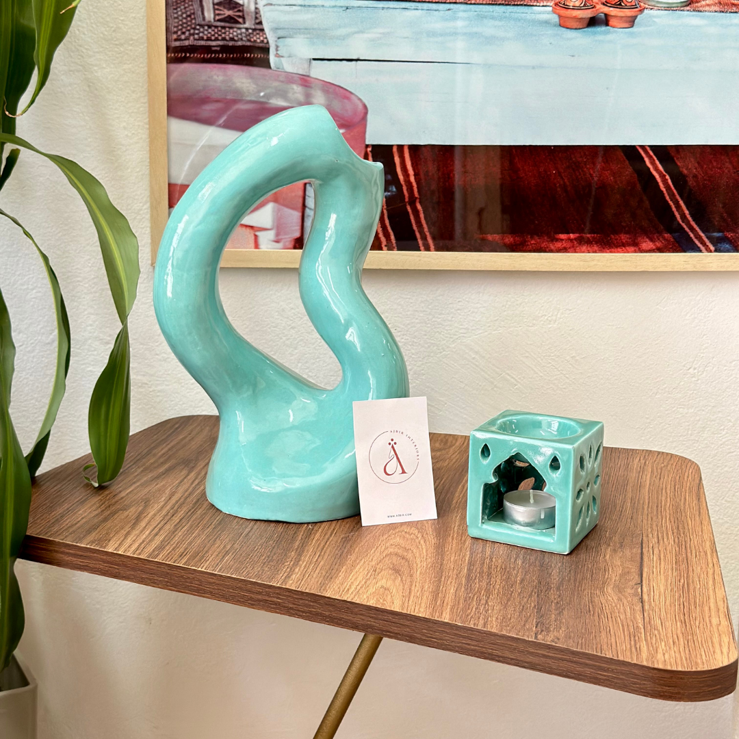 Pack déco artisanal Asrir turquoise
