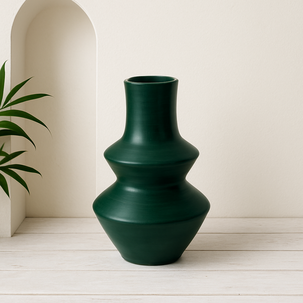 Vase artisanal Taboukalt mat vert émeraude